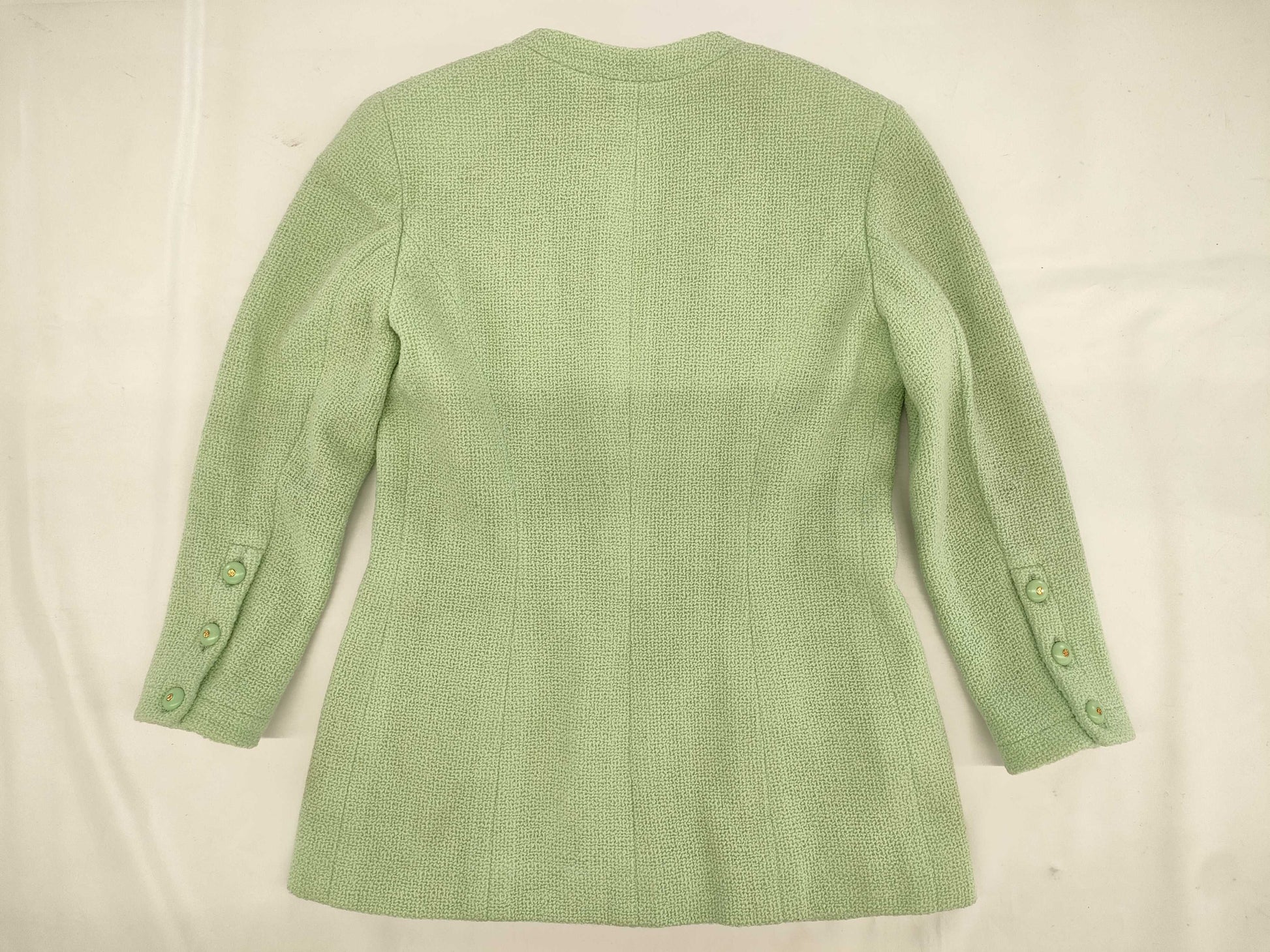CHANEL Coco Mark Jacket, Light Green, Size 38