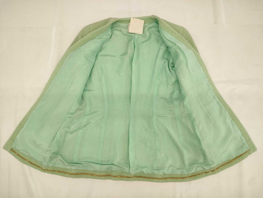 CHANEL Coco Mark Jacket, Light Green, Size 38