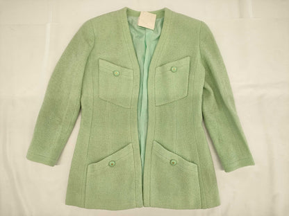 CHANEL Coco Mark Jacket, Light Green, Size 38