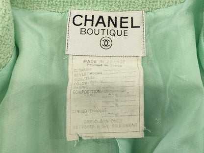 CHANEL Coco Mark Jacket, Light Green, Size 38