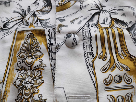 (10462_0073) HERMES Silk Blouse Sleeveless Vest