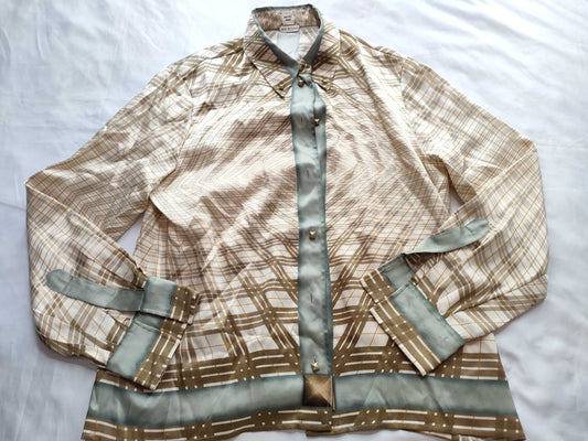 (10462_0092) HERMES Silk Blouse Tops