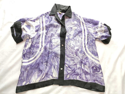 (10462_0093) HERMES Silk Blouse Tops