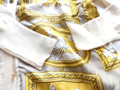 (10462_0094) HERMES Silk Cardigan Serie Centaur Equestrian Cardigan