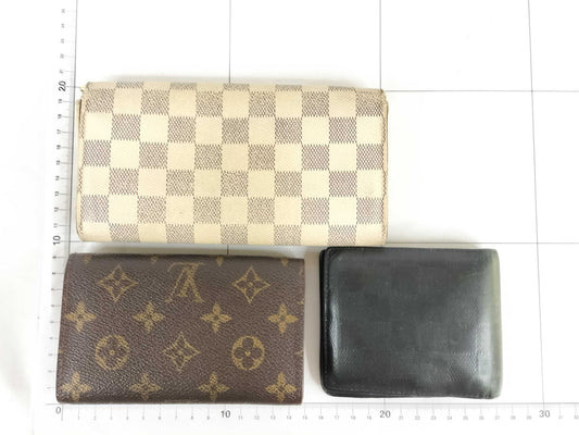 LOUIS VUITTON Monogram Damier Azur Wallet 3-Piece Set