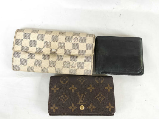 LOUIS VUITTON Monogram Damier Azur Wallet 3-Piece Set