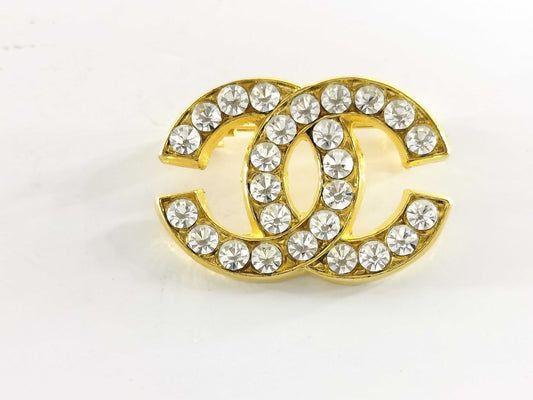 CHANEL Coco Mark Coco Mark Rhinestone Brooch