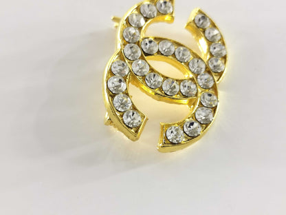 CHANEL Coco Mark Coco Mark Rhinestone Brooch
