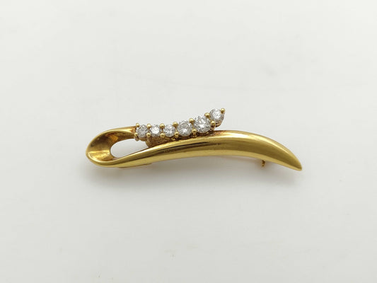 D0.51ct K18 5.3g Brooch 