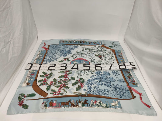 (10462_0081) HERMES Carre 90 Neige dAntan Scarf