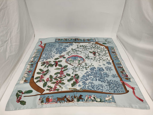 (10462_0081) HERMES Carre 90 Neige dAntan Scarf