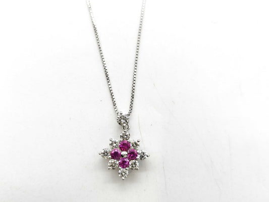 S0.719ct D0.445ct K18WG 4.3g Necklace 