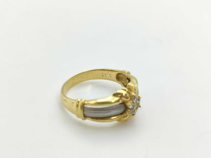 D0.12ct K18/Pt900 4.4g Ring 