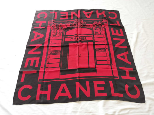 (10462_0143) CHANEL Logo Door Large Format No Tag Scarf