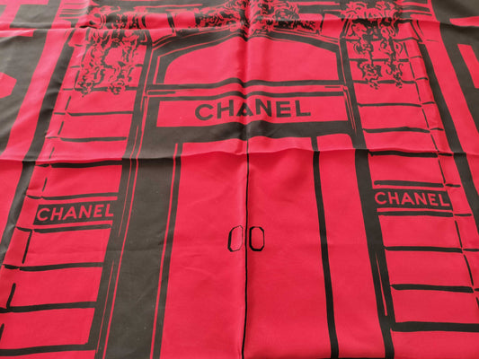 (10462_0143) CHANEL Logo Door Large Format No Tag Scarf