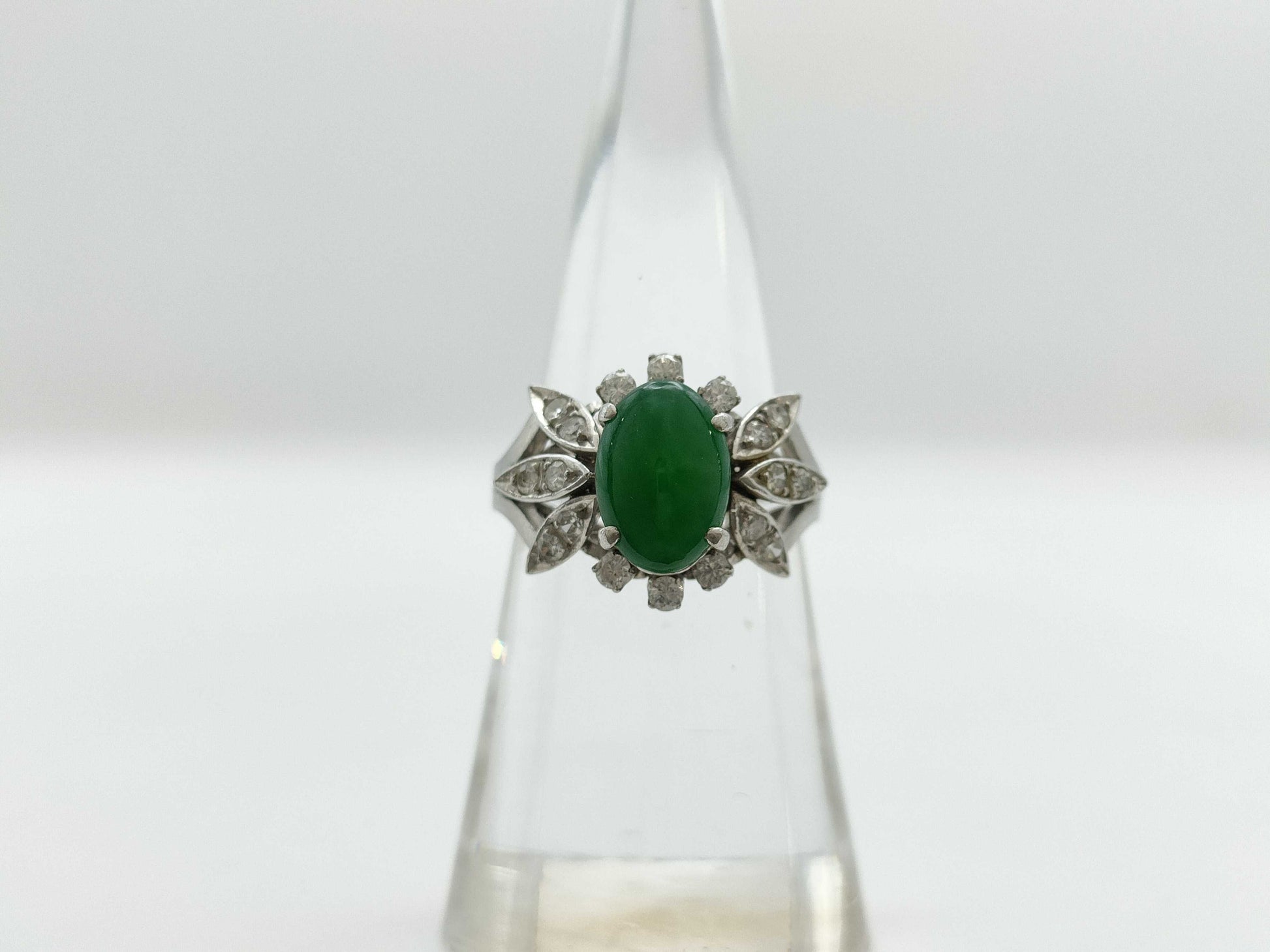 TASAKI Jadeite Diamond PT900 Ring 6.0g 