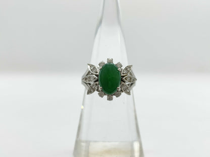 TASAKI Jadeite Diamond PT900 Ring 6.0g 