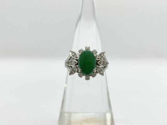 TASAKI Jadeite Diamond PT900 Ring 6.0g 