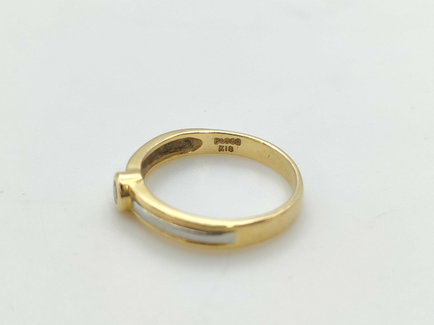 D0.06ct K18/Pt900 2.3g Ring 
