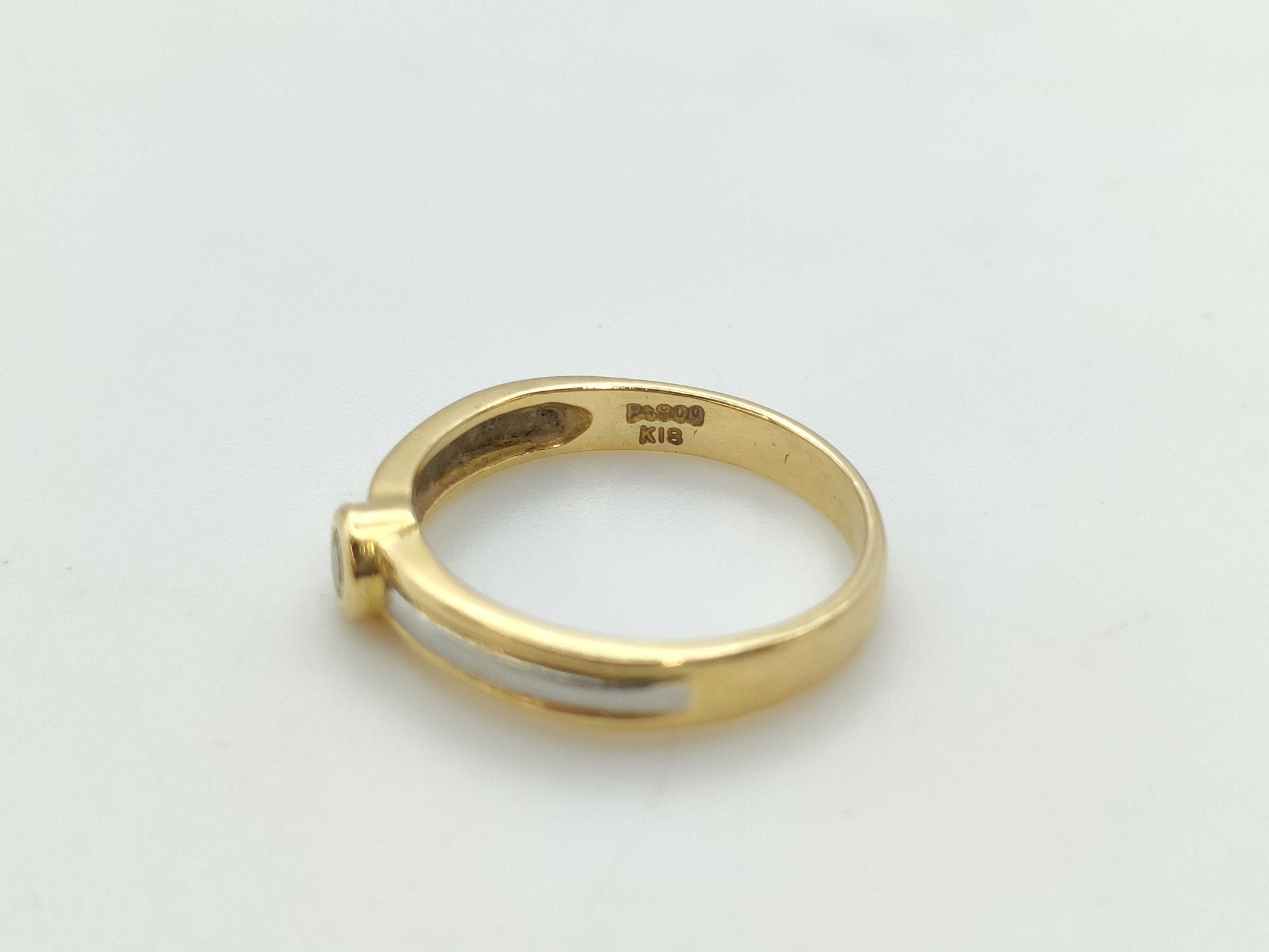 D0.06ct K18/Pt900 2.3g Ring 