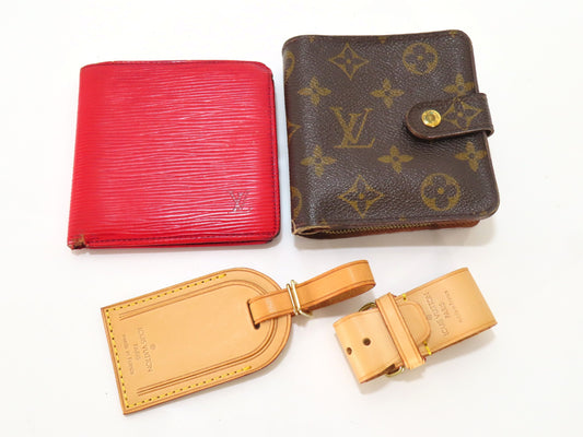 LOUIS VUITTON Monogram Poignier/Epi Wallet with Name Tags