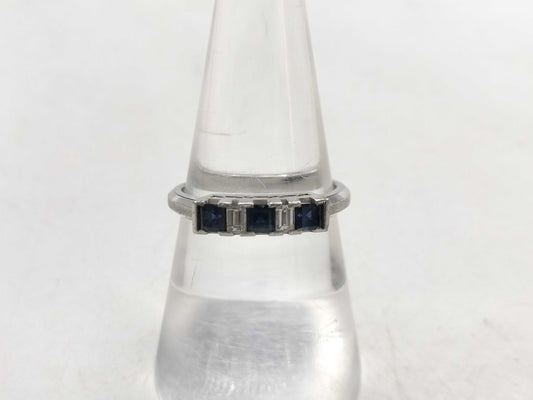 S0.58ct D0.15ct Pt900 4.1g Ring 