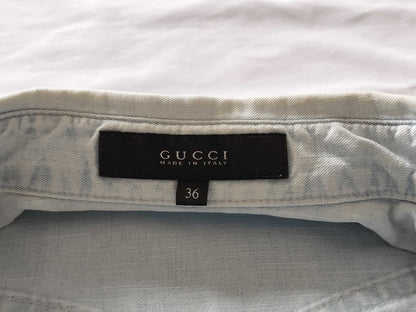 (10462_0164) GUCCI GUCCI Denim Western Shirt Snap Button Shirt