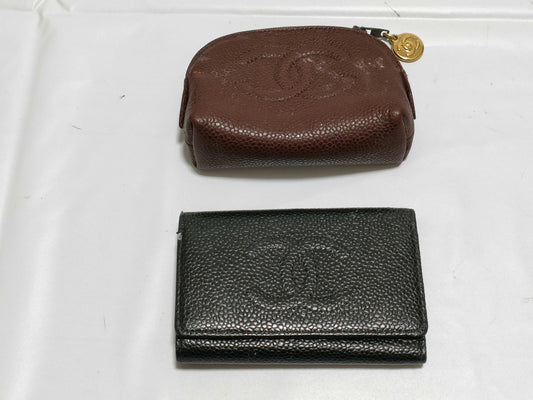CHANEL Caviar Skin Coin Case Key Case *2 Key Case/Key Holder
