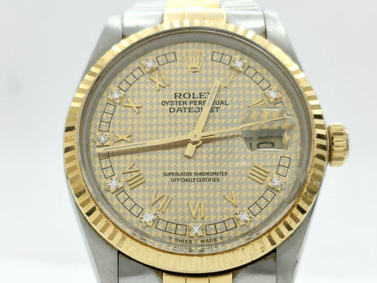 ROLEX 16013G 9838636 Houndstooth Men's Watch