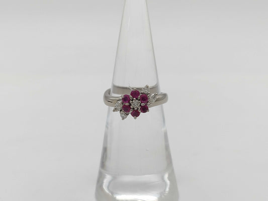 R0.46ct D0.21ct K18WG 4.0g Ring 