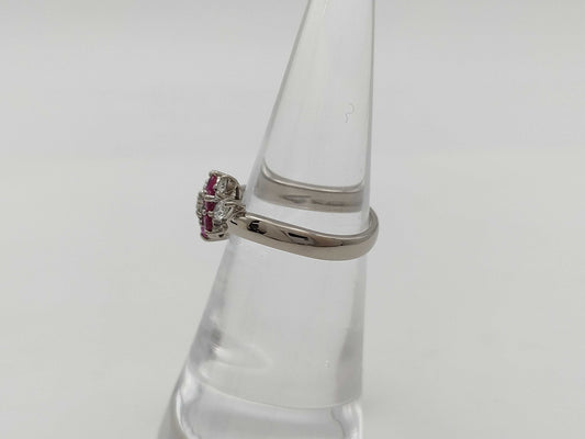R0.46ct D0.21ct K18WG 4.0g Ring 