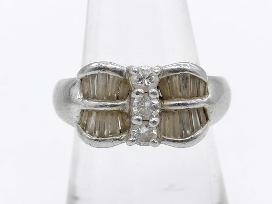 D0.29ct/0.76ct Pt900 9.5g Ring 