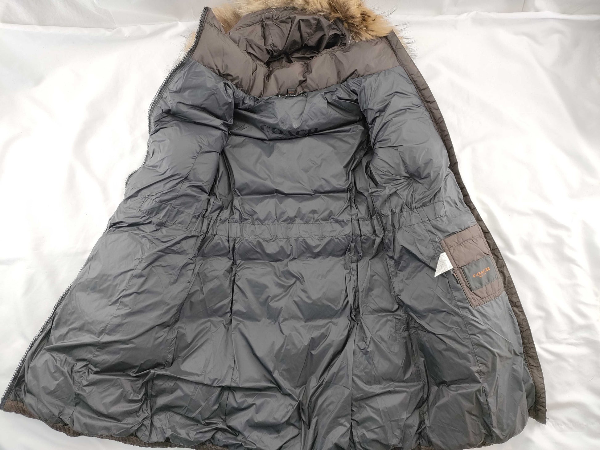 COACH Down Jacket Coat Long Fur Jacket
