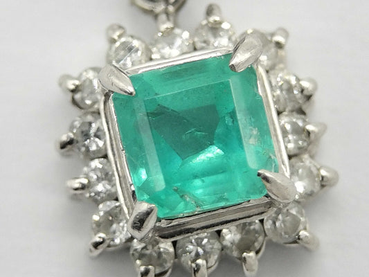 E0.30ct D0.12ct Pt900 1.3g Pendant Top 