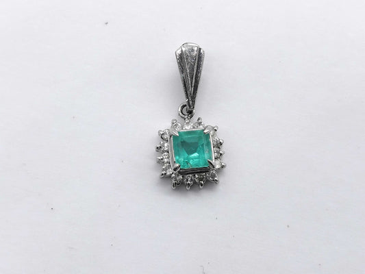 E0.30ct D0.12ct Pt900 1.3g Pendant Top 