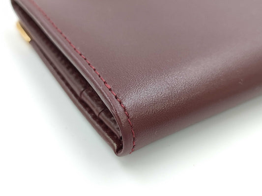 (10461_0055) Cartier Mast Mastline Card Case/Pass Case Bordeaux Unused Items with Box Card Case, Pass Case, Business Card Holder