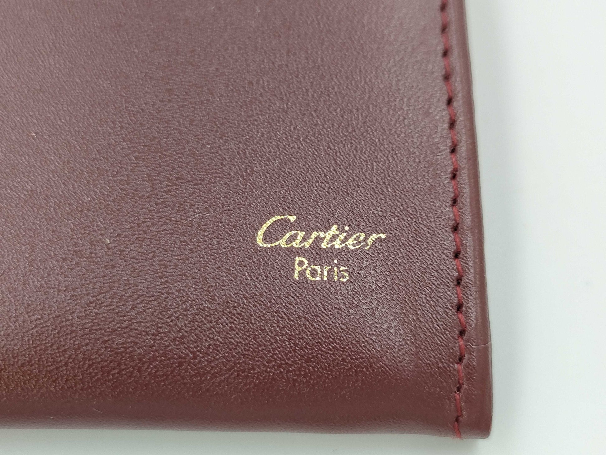 (10461_0055) Cartier Mast Mastline Card Case/Pass Case Bordeaux Unused Items with Box Card Case, Pass Case, Business Card Holder