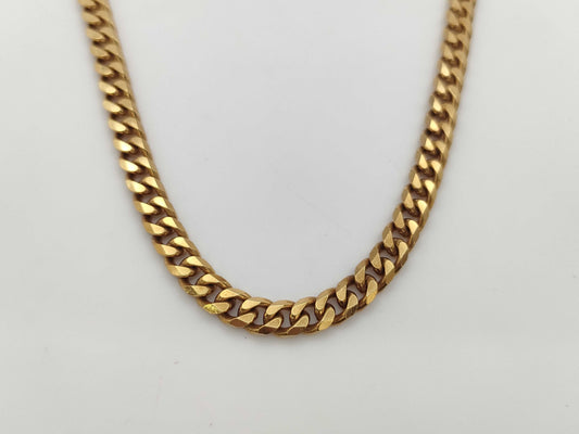 8-sided single-ring 18K gold necklace, 80.1g 