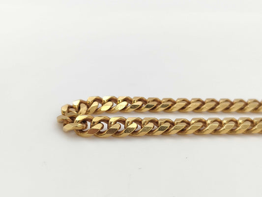 8-sided single-ring 18K gold necklace, 80.1g 