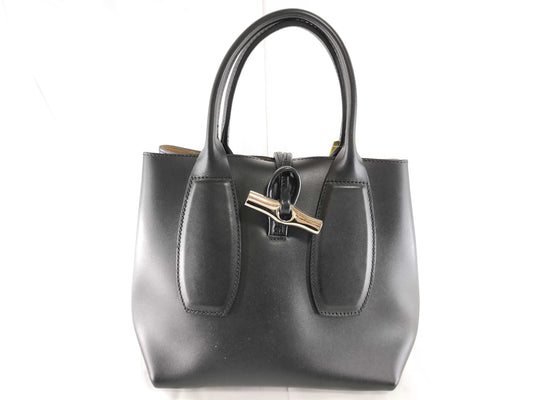 LONG CHAMP Rozo/Black/Silver Hardware Tote Bag