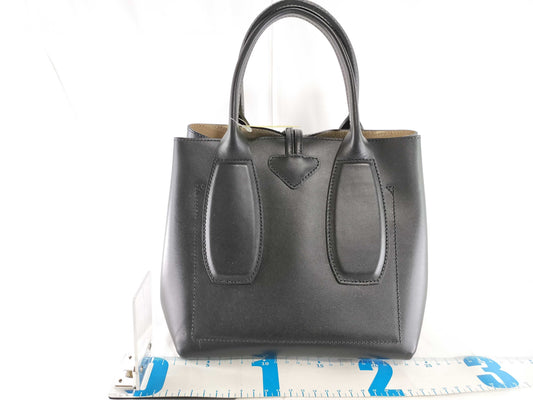 LONG CHAMP Rozo/Black/Silver Hardware Tote Bag