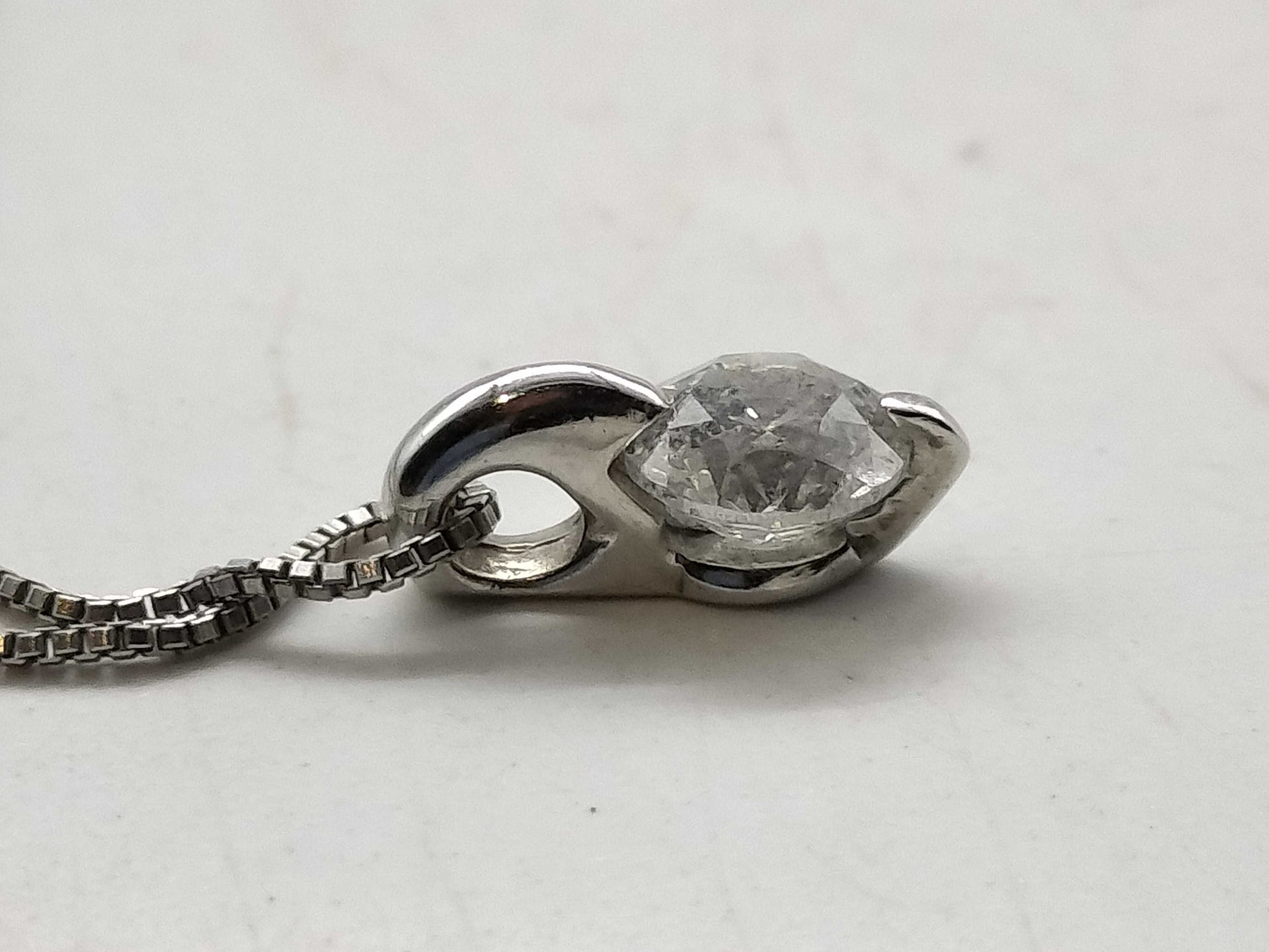 D0.40ct K18WG 1.5g Necklace 