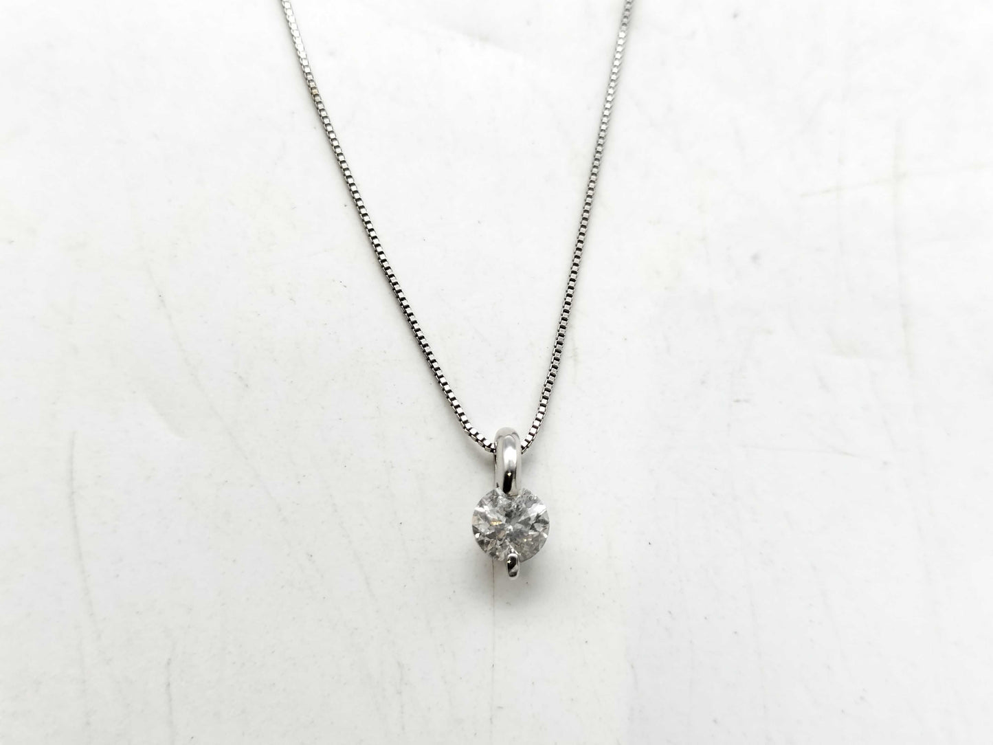 D0.40ct K18WG 1.5g Necklace 