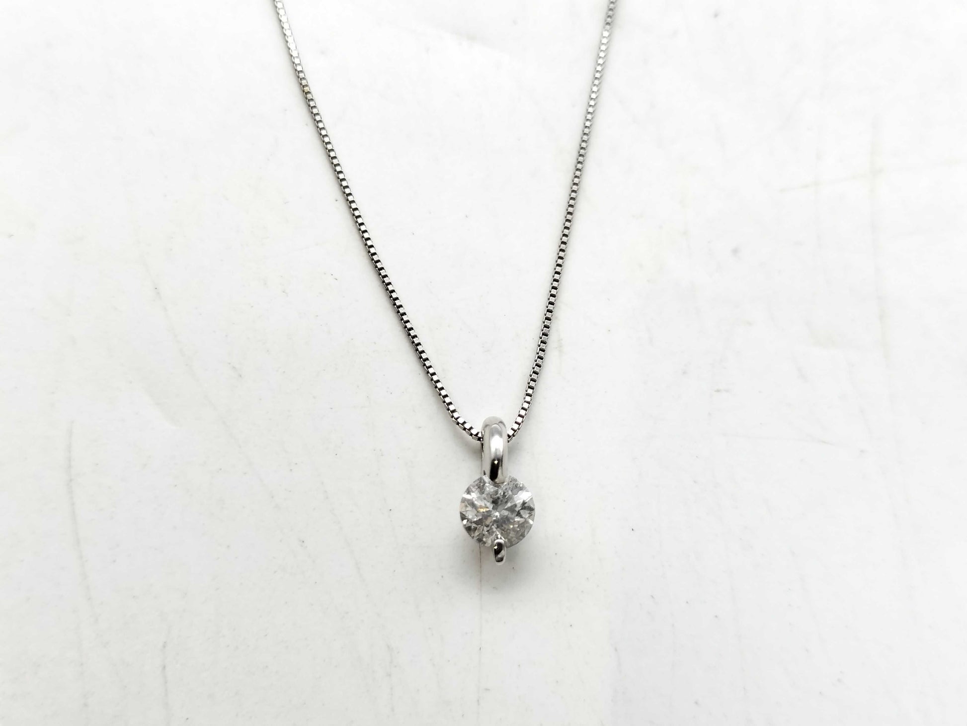 D0.40ct K18WG 1.5g Necklace 