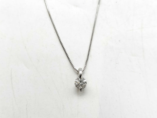 D0.40ct K18WG 1.5g Necklace 