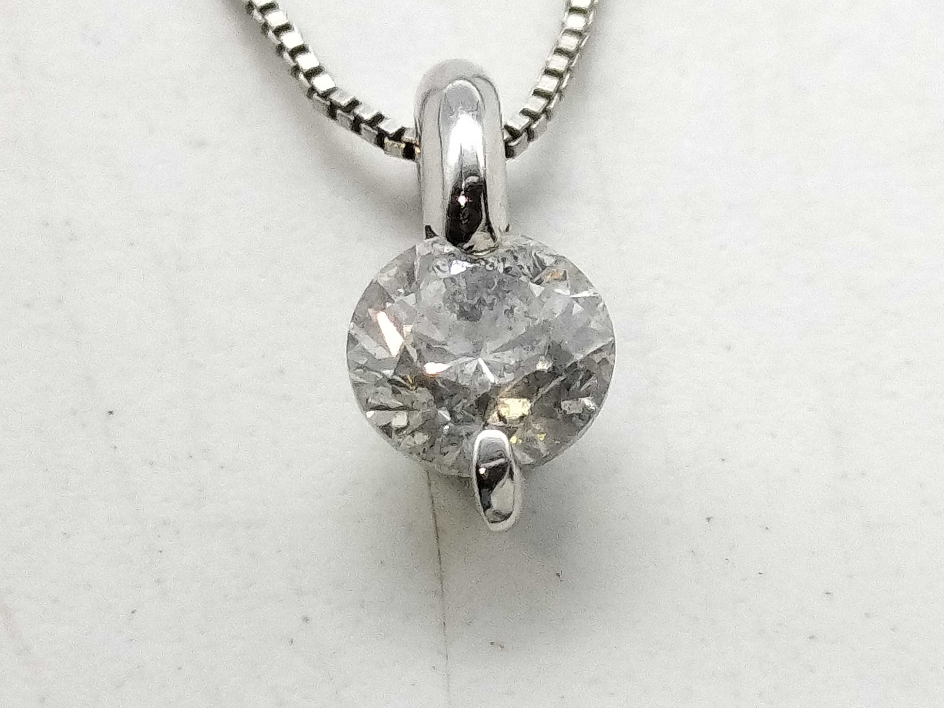 D0.40ct K18WG 1.5g Necklace 