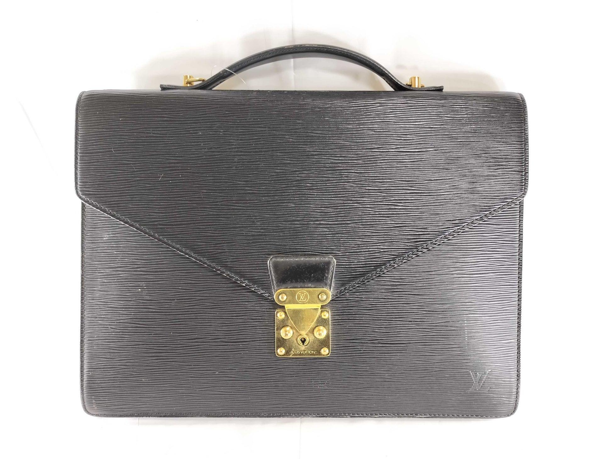 LOUIS VUITTON Epi briefcase black business bag