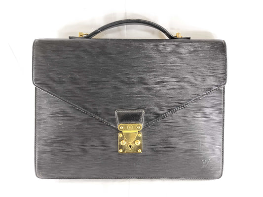LOUIS VUITTON Epi briefcase black business bag