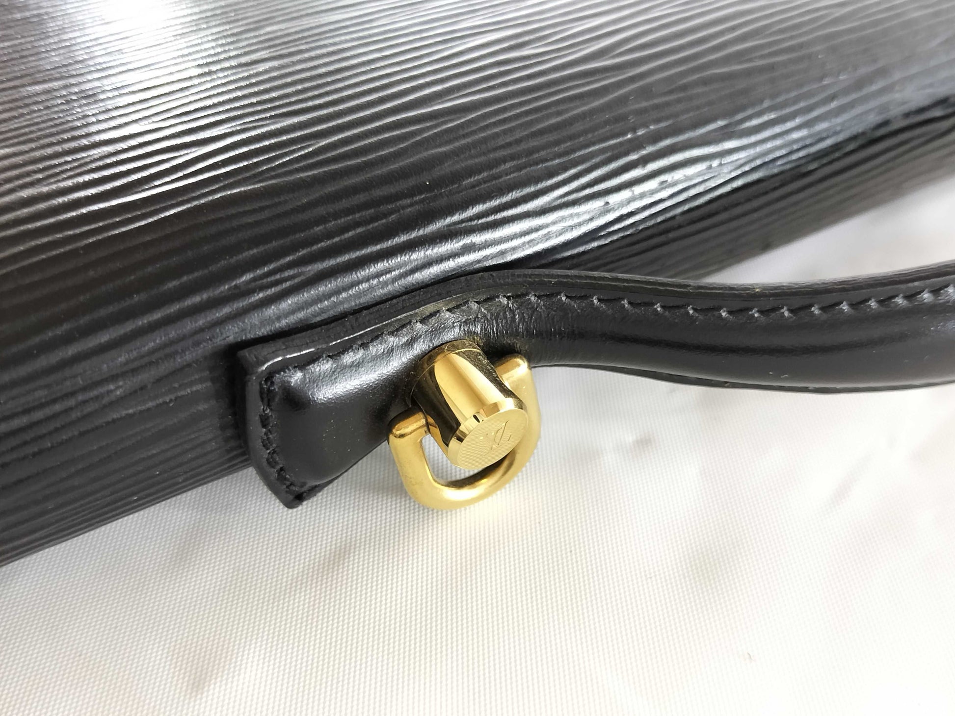 LOUIS VUITTON Epi briefcase black business bag