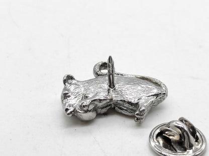Dunhill Mouse Motif SV925 5.6g Tie Pin/Cufflinks